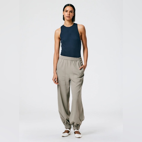 Tibi Pants - Tibi Chalky Drape Plashet Jogger - Regular, in Mink